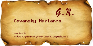 Gavansky Marianna névjegykártya
